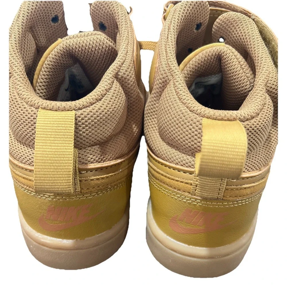 #100Big Boy Court Borough Mid 2 Boot Basketball Sneakers  Wheat Brown Size 4.5 Y